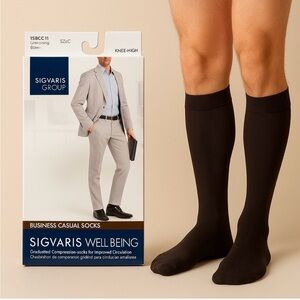SIGVARIS Well Being Business Casual Compression Socks 15-20 mmHg Size C Brown